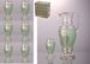  Набор для воды: кувшин, 6 стаканов, зеленый лепка 